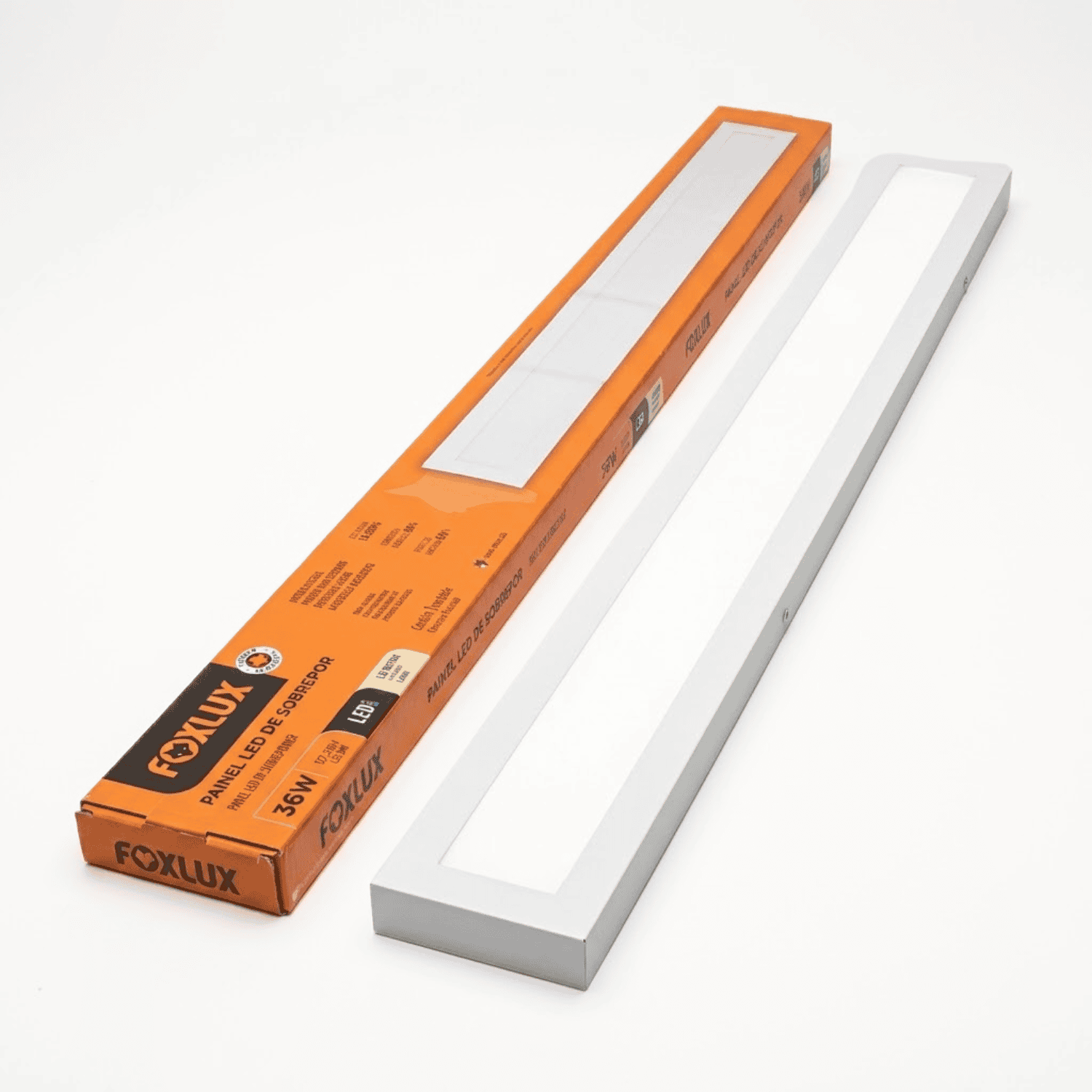 Painel LED Sobrepor 36W Retangurar 4000k foxlux