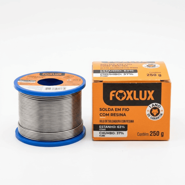 Carretel de Solda em Fio com Resina 63/37 250g - Foxlux