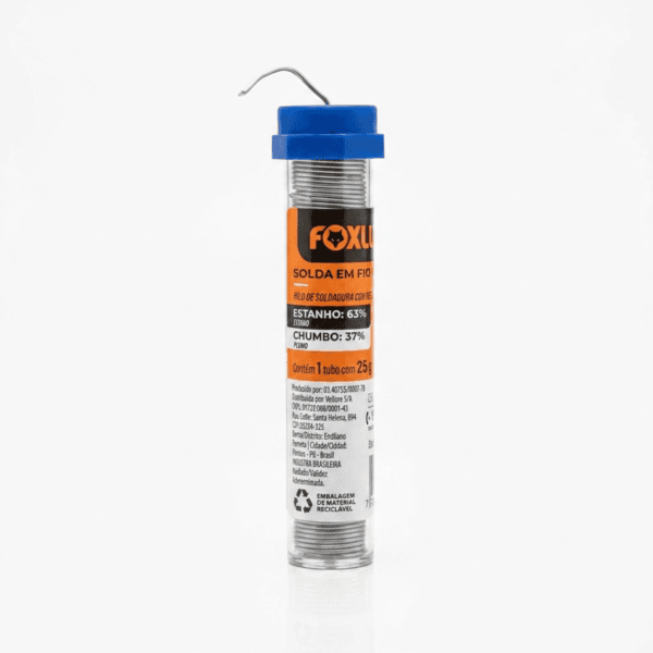 Tubinho de Solda em Fio com Resina 63/37 25g - Foxlux