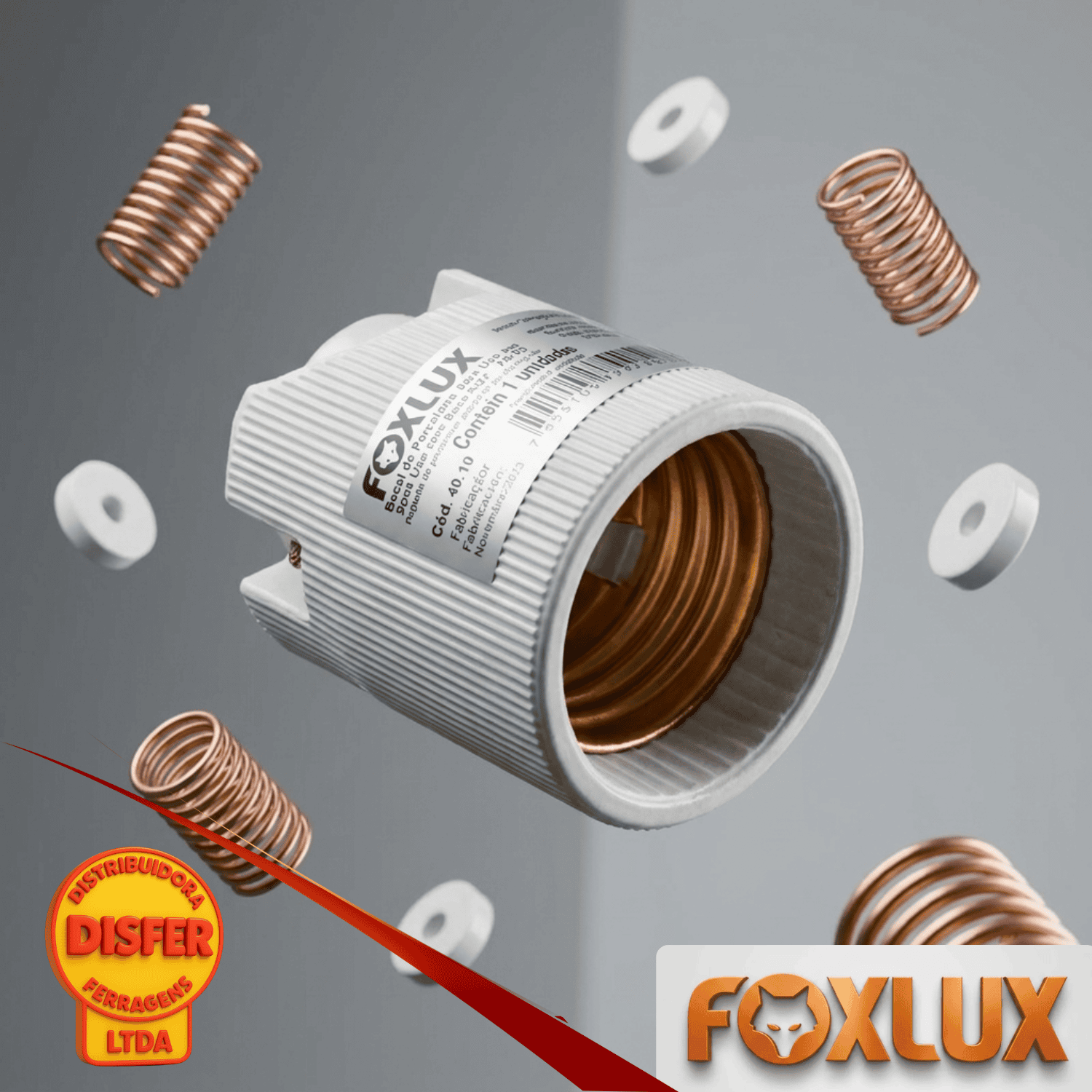 Soquete de Porcelana para Spot Liso E27 Foxlux-