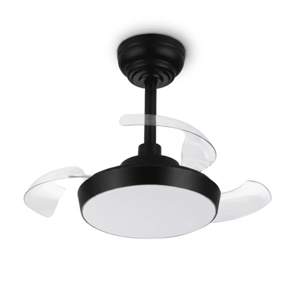 Ventilador de Teto Retrátil Air Small Plafon Multicor Dimerizável 20W Preto Bivolt – SL Iluminação