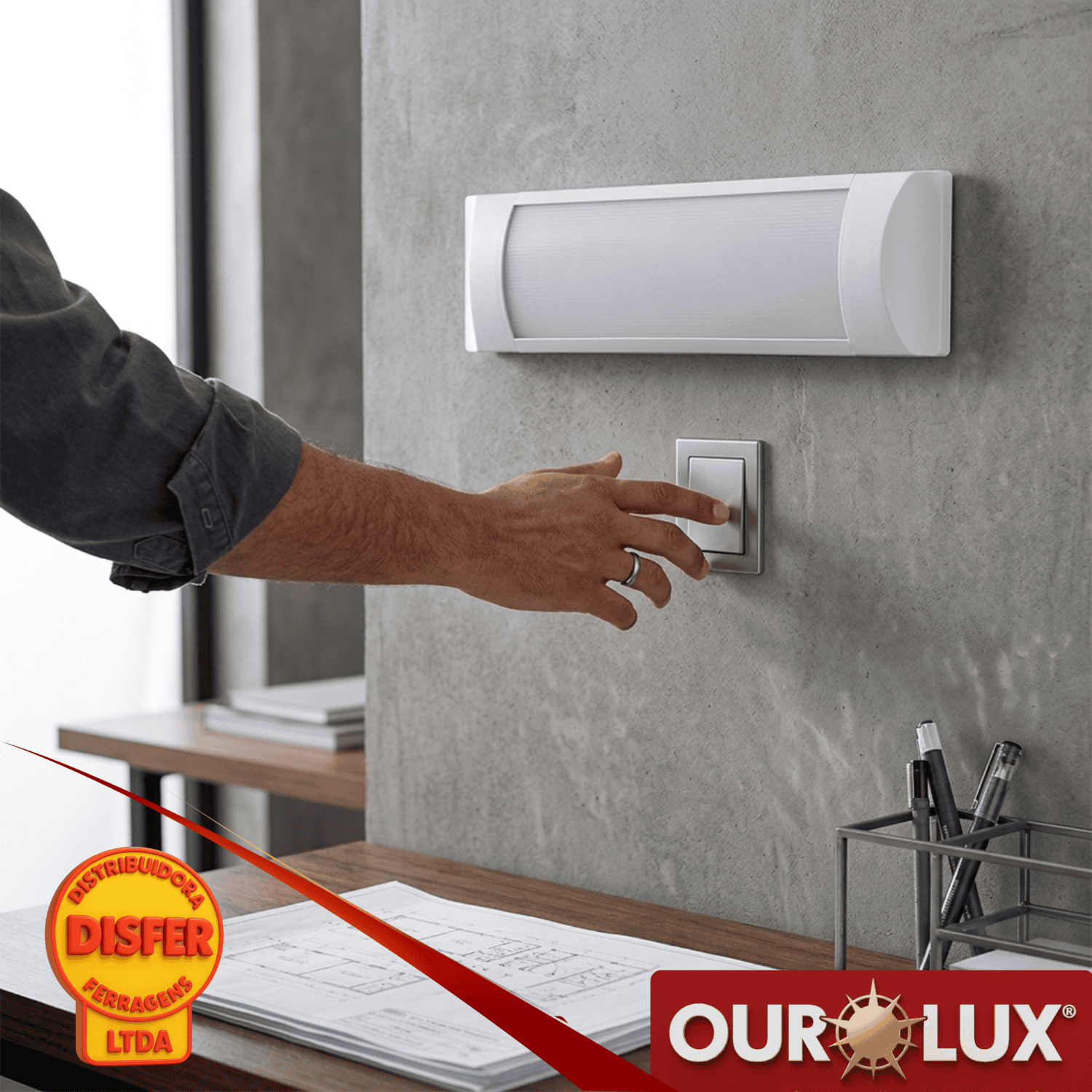 luminaria led slim 9W 6500K ourolux--