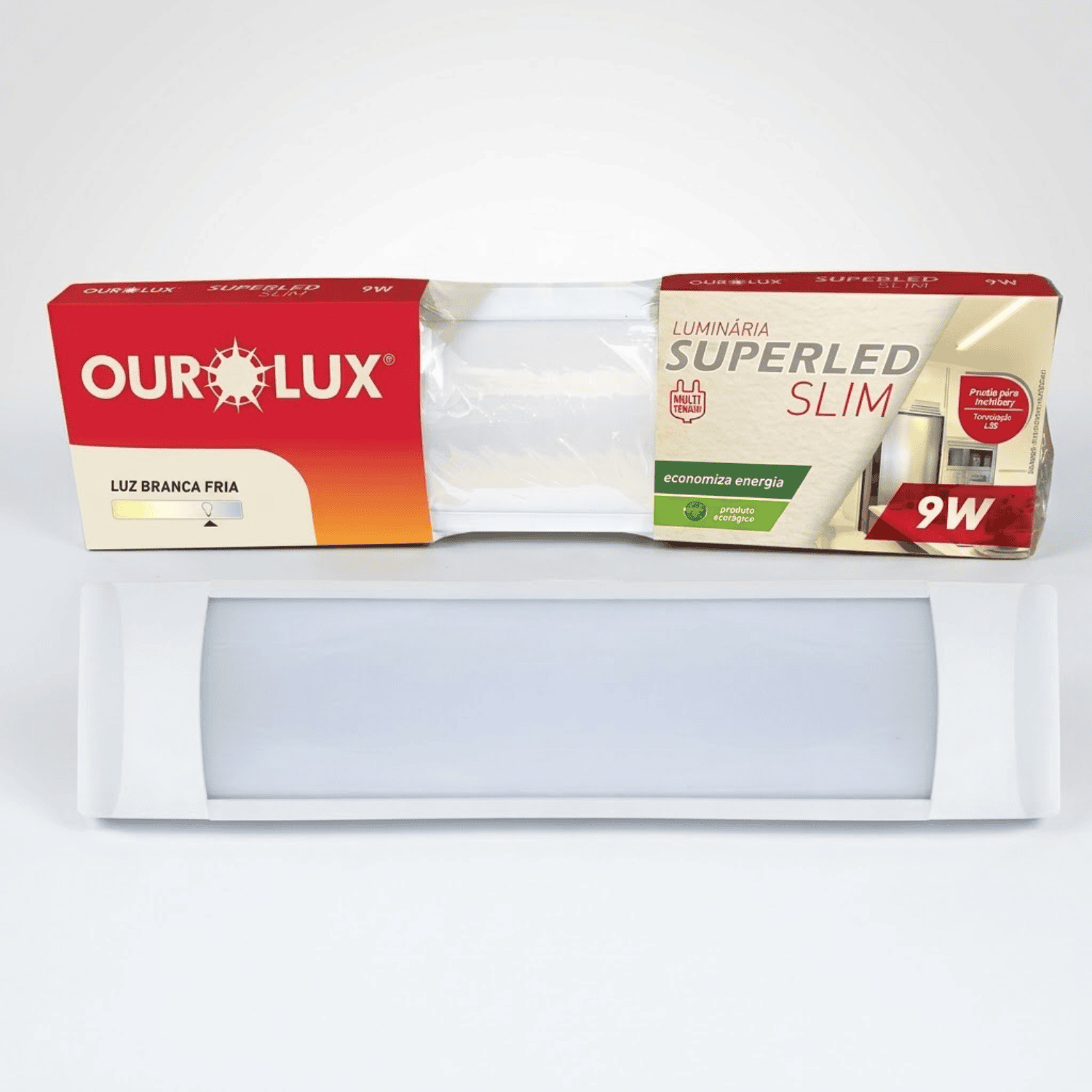 luminaria led slim 9W 6500K ourolux