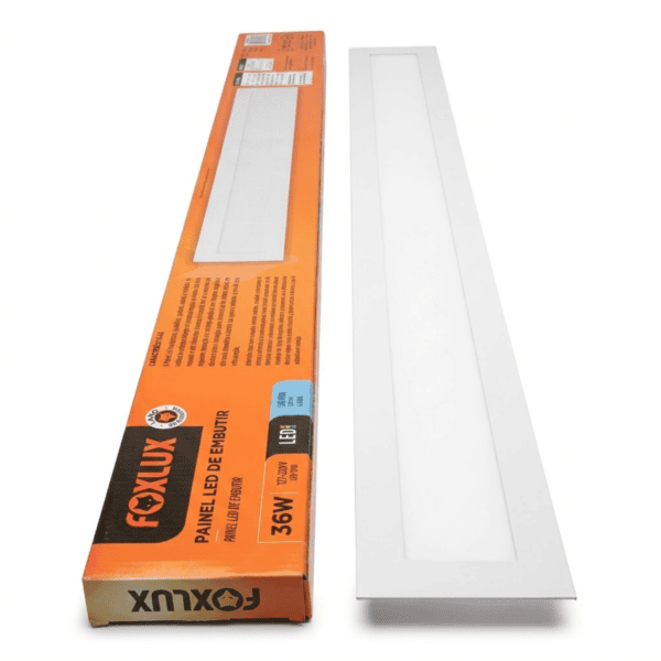 Painel LED Embutir 36W 6500K 2520lm Bivolt Retangular 120x10cm - Foxlux