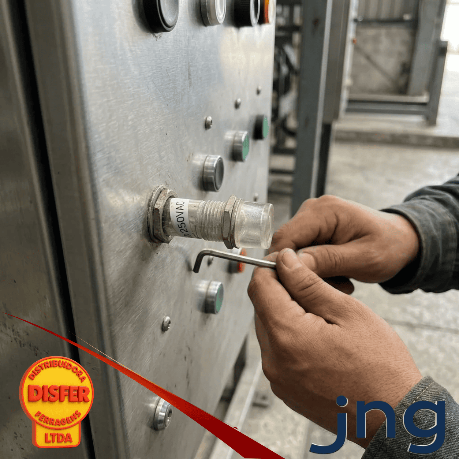 Sinaleiro 220V Olho de boi branco jng--