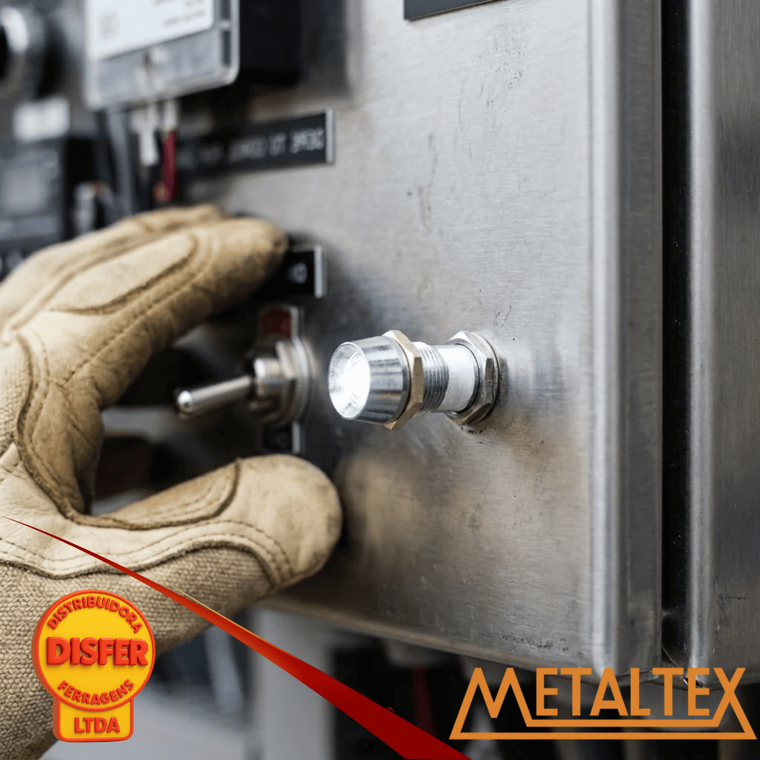 Sinaleiro Metalico 8mm 12V branco-