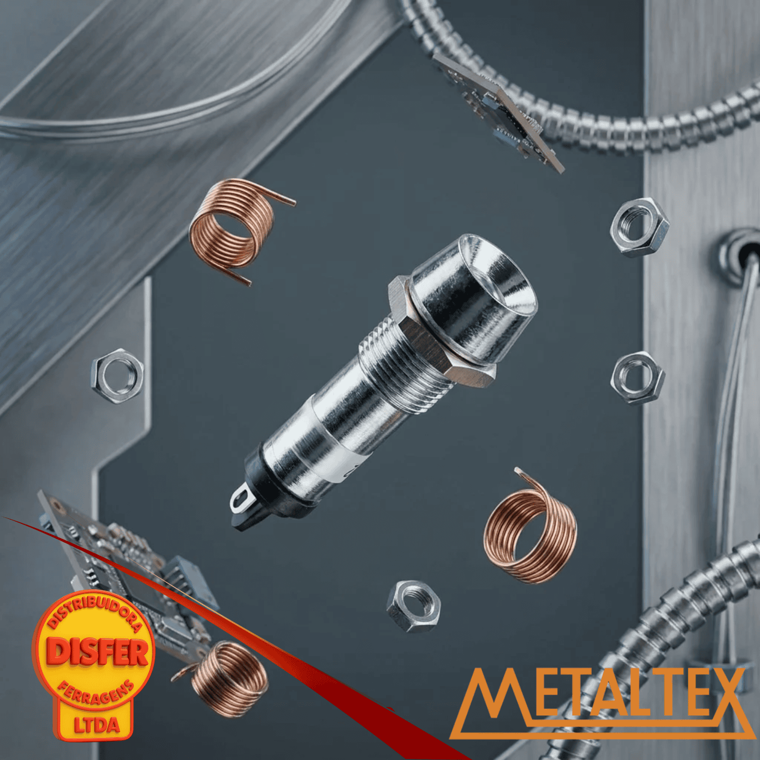Sinaleiro Metalico 8mm 12V branco--
