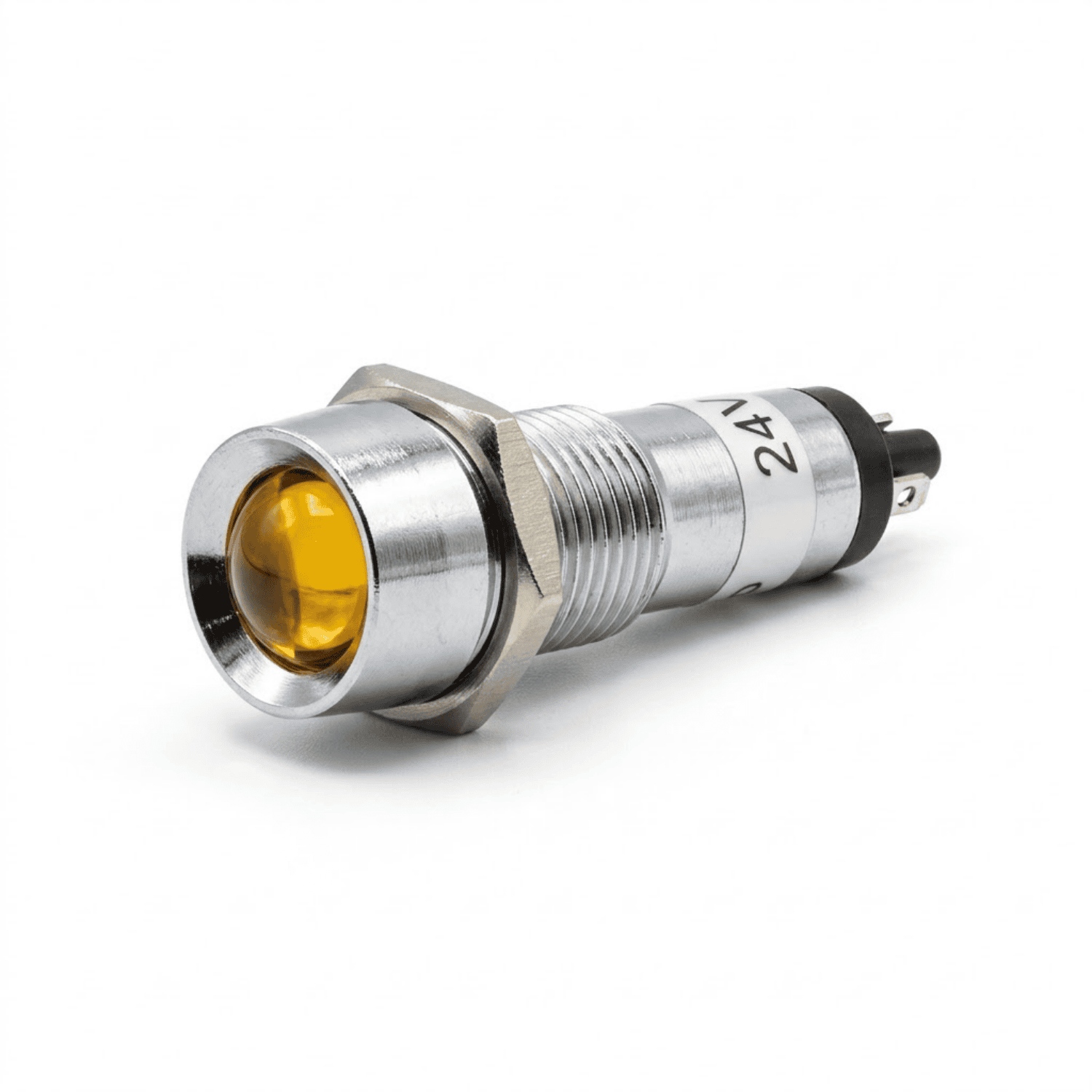 Sinaleiro Metalico 8mm 24V amarelo