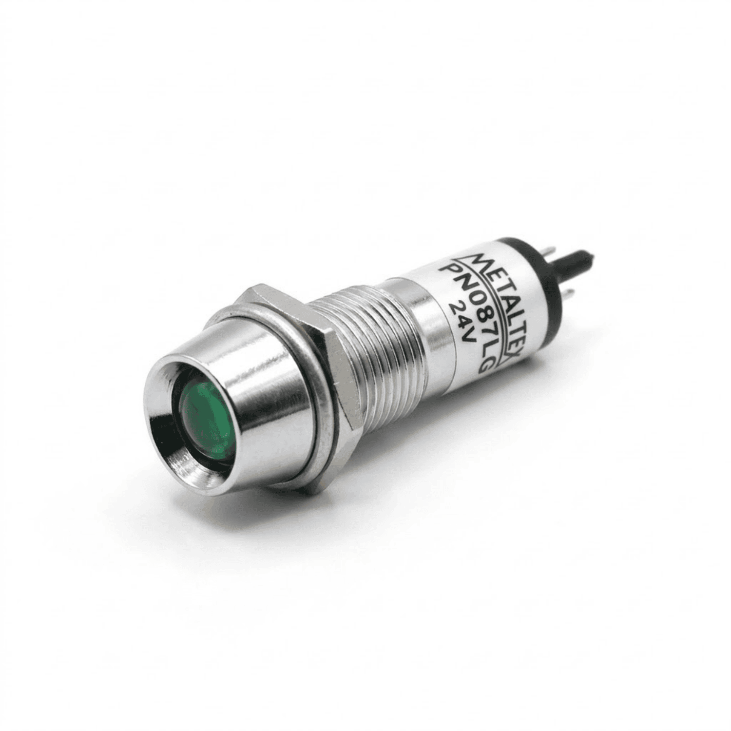 Sinaleiro Metalico 8mm 24V verde